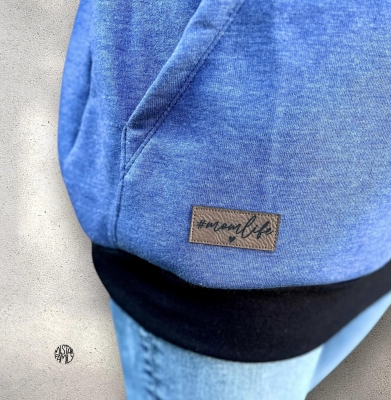 Label  " #momLife " -  ca. 4,5 cm breit - Kunstleder ++ Farbauswahl ++